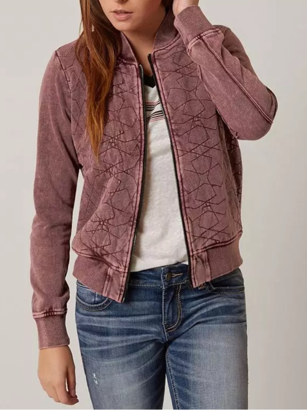 RVCA Bloom Jacket Mauve Zip Up Lightweight Jacket Women’s Size [L]